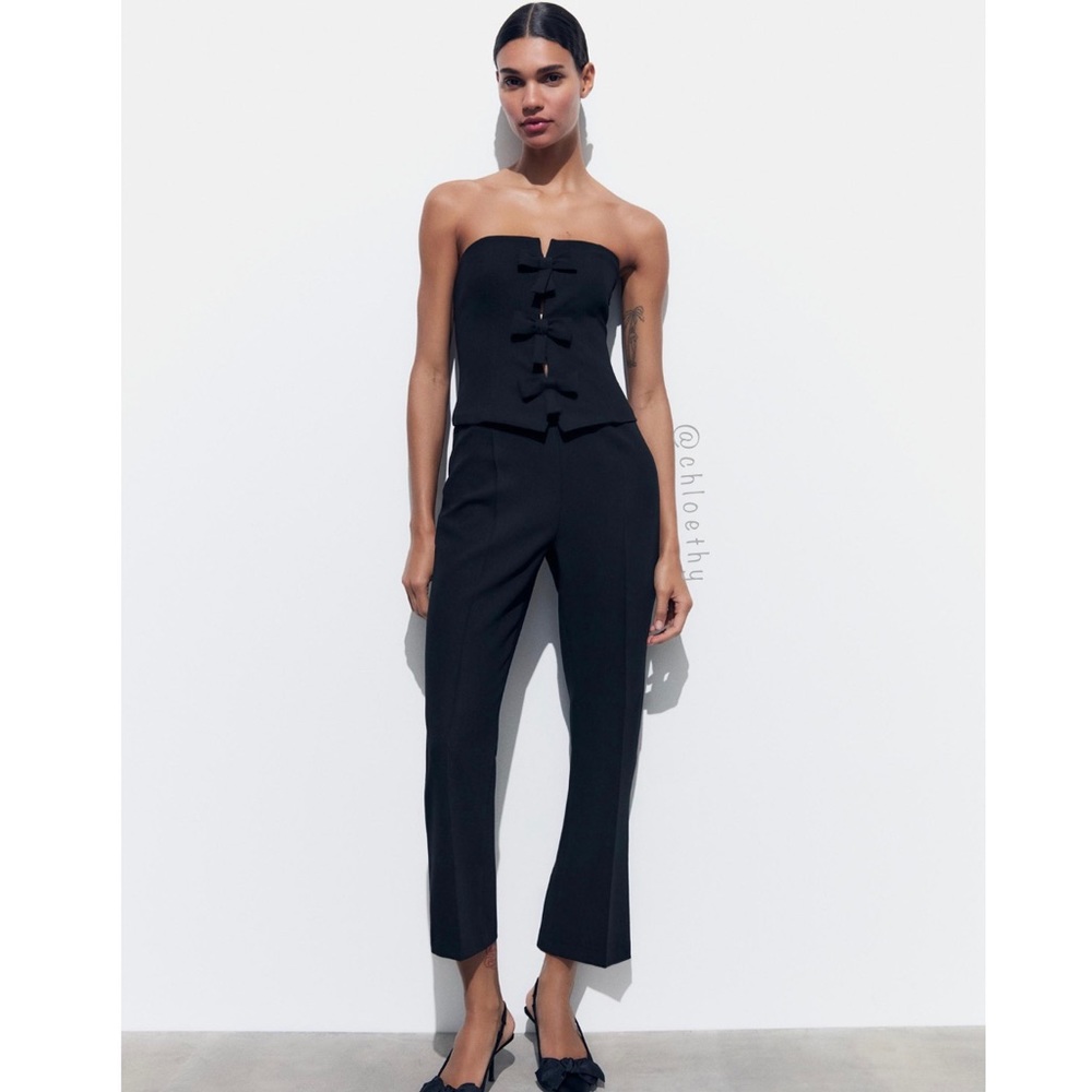 Zara Elegant Black Strapless Jumpsuit